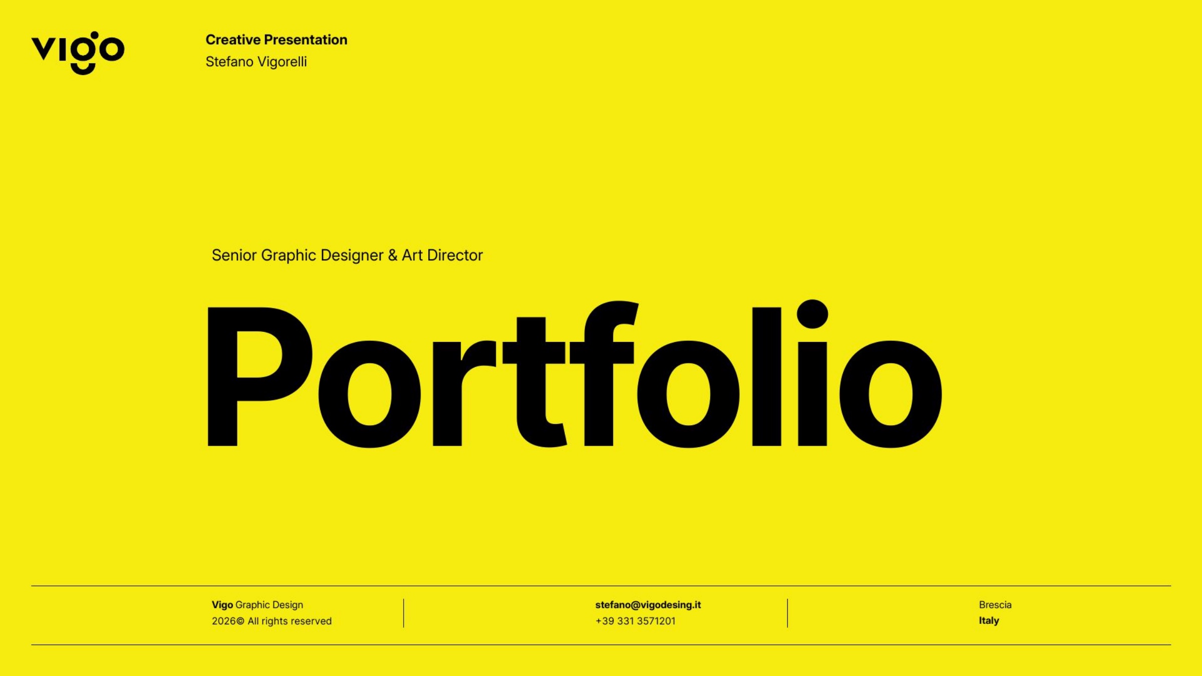 Copertina del portfolio VIGO 2026